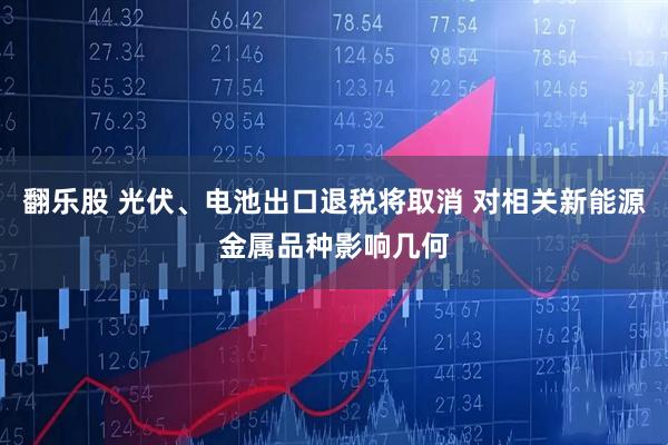 翻乐股 光伏、电池出口退税将取消 对相关新能源金属品种影响几何